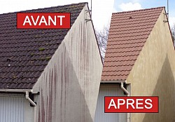 Nettoyage par utilisation toitures façade